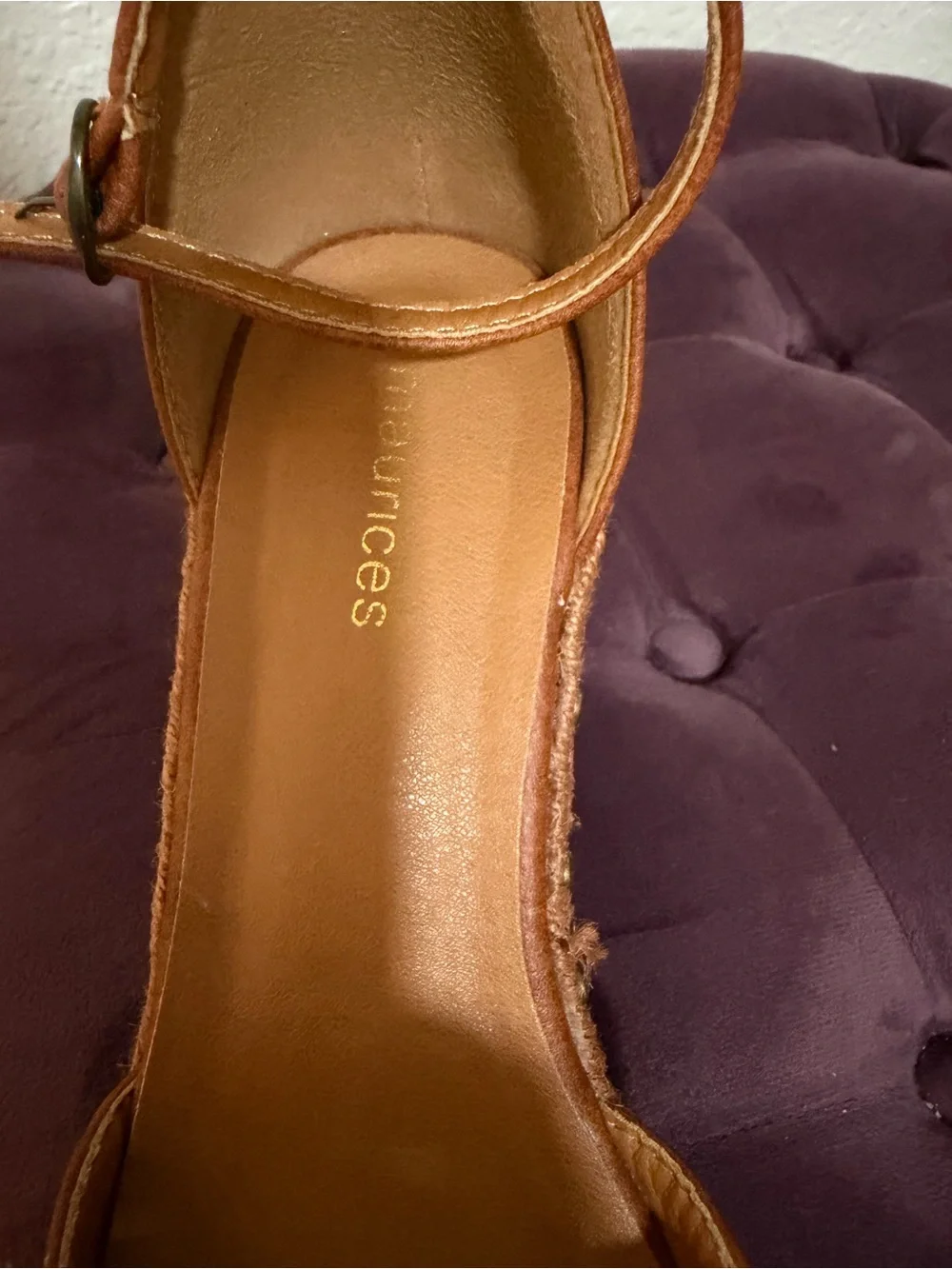 Maurices Brown Ankle-Strap Espadrille Wedges